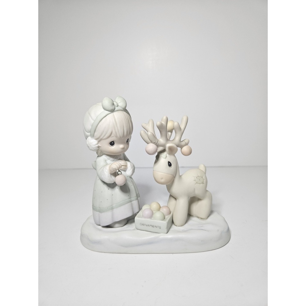 Precious Moments Merry Christmas Deer Figurine 522317 Vintage 1989 Enesco
